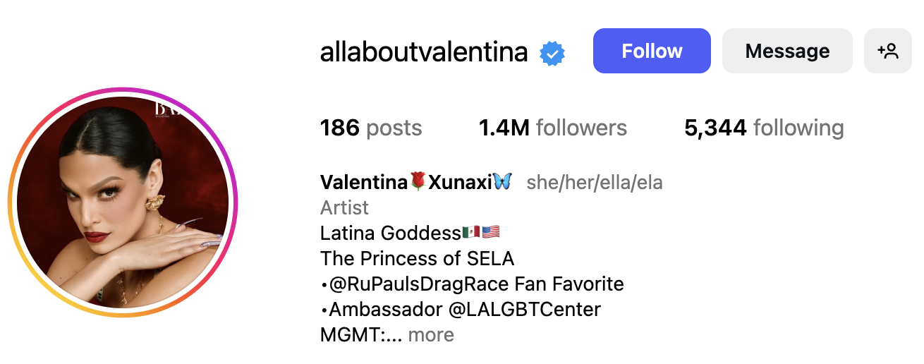 Valentina TikTok Profile Screenshot
