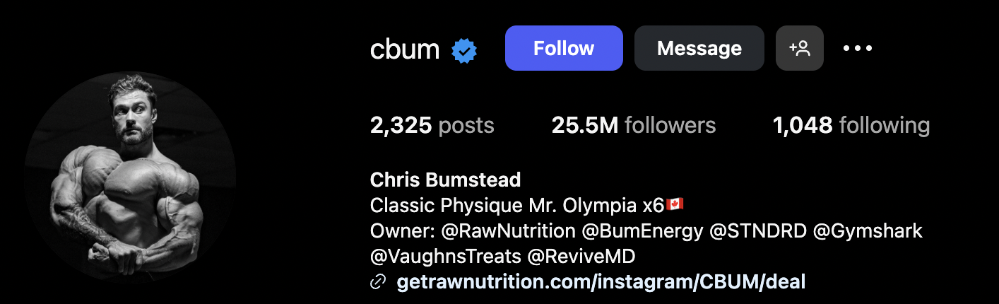 Chris 'CBum' Bumstead  Instagram profile