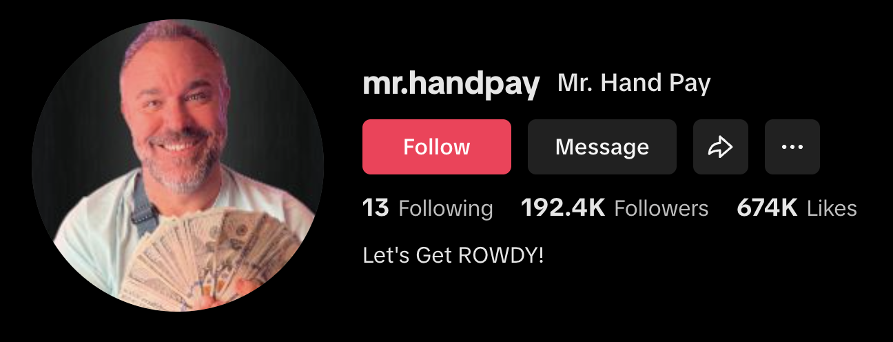 Mr. Hand Pay TikTok profile